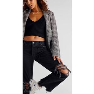 Free People Maggie Mid Rise Straight Leg Jeans